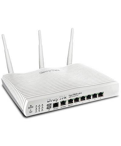 DrayTek 2860n+ VDSL2 dual WAN modemrouter isdn